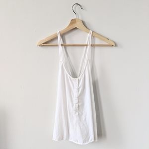 Cloth & Stone White Button Tank Top Anthropologie